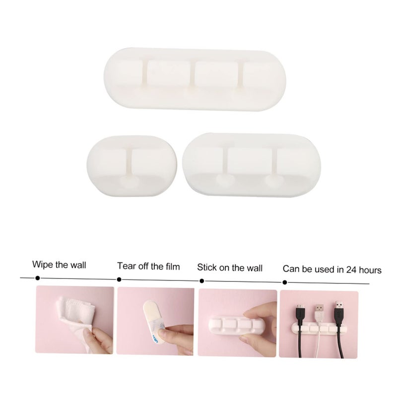 Self Adhesive Silicone Cable Winders Cord Organizer 3 Pack White For Home Office - Image 4