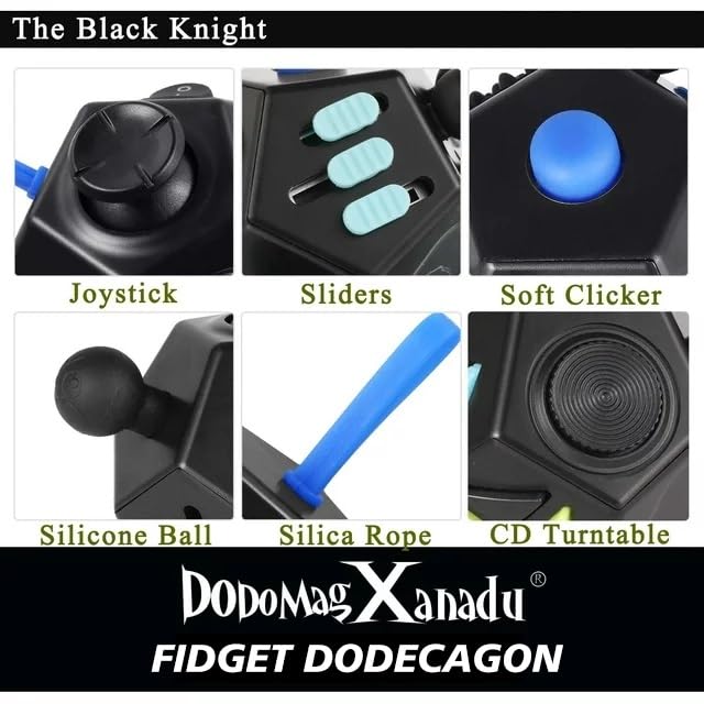 DODOMAGXANADU Fidget Dodecagon –12-Side Fidget Toys Cube Relieves Stress and Anxiety Anti Depression Travel Toy Christmas Stocking Stuffers Gifts for Children and Adults（A5 Black） - Image 4