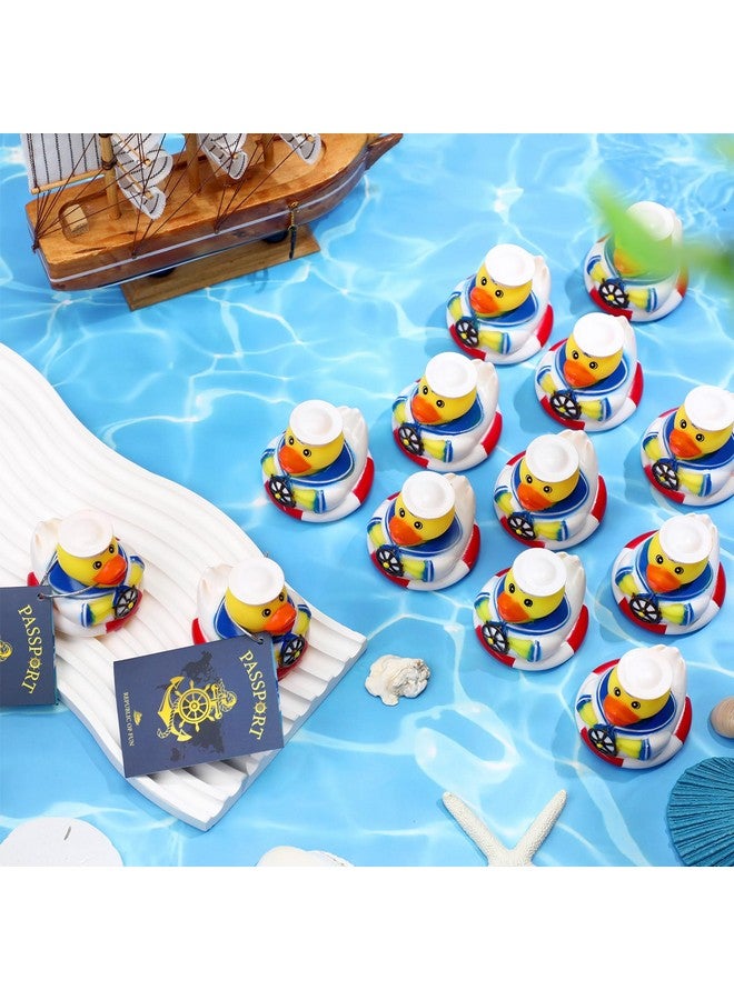 Jerify 12 Packs Cruise Ships Rubber Ducks 2 Inch Nautical Rubber Cruise Ducks Bulk Sailing Ship Toy for Carnival Party Gift Classroom Incentives Bath Tube Pool Toy - Image 4