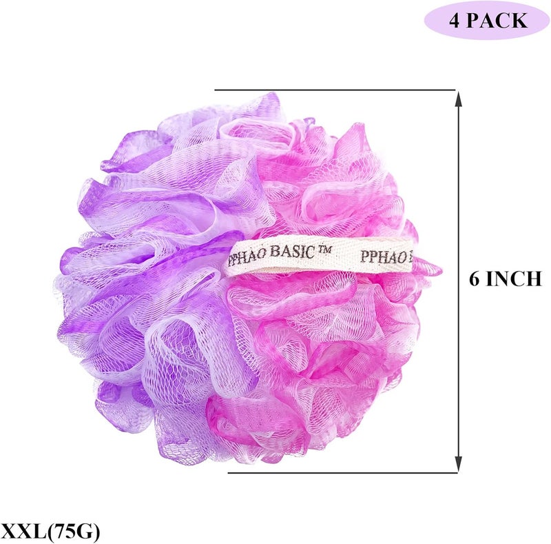 PPHAO BASIC PPHAO Extra Large Soft Mesh Net Luffa Loofa Loufa Puff Loofah Sponge 75gXXL Exfoliating Body Scrubber for Women and Men Exfoliating Back Scrubber - Image 2