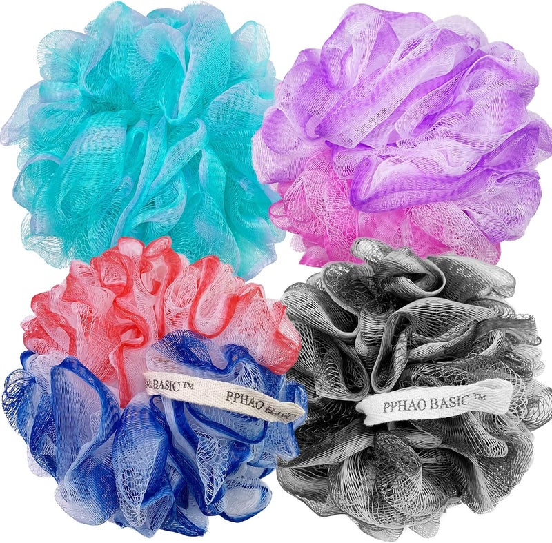 PPHAO BASIC PPHAO Extra Large Soft Mesh Net Luffa Loofa Loufa Puff Loofah Sponge 75gXXL Exfoliating Body Scrubber for Women and Men Exfoliating Back Scrubber - Image 1