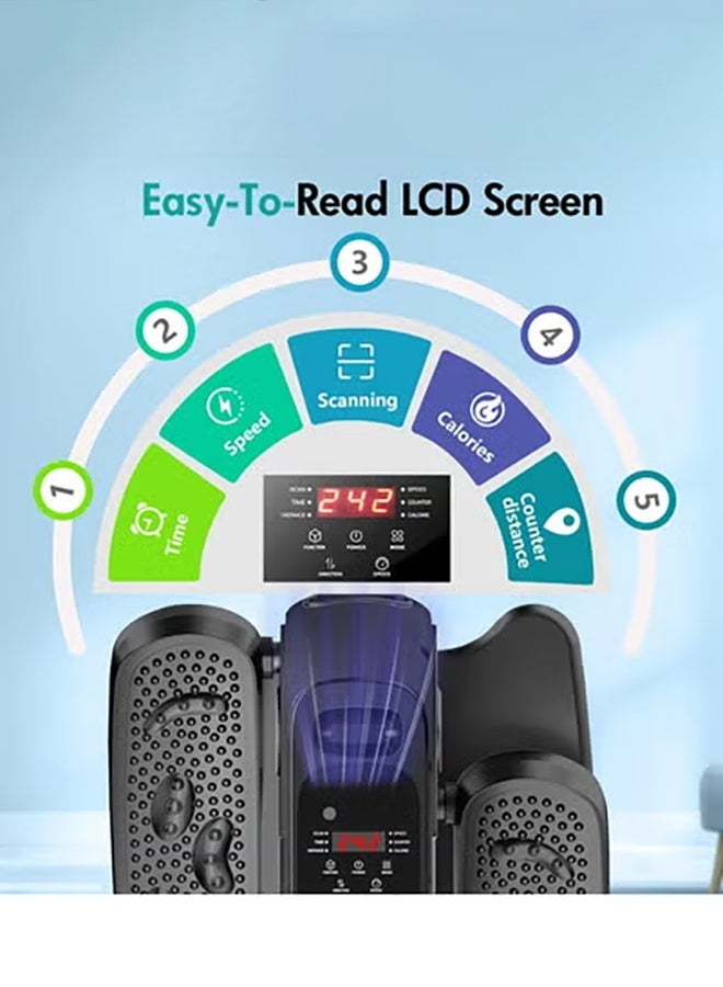 WALALLA Under-Desk Elliptical Machine, Seated Electric Pedal Exerciser with LED Display, 3 Auto Modes and 12 Manual Speed Levels, Suitable for Seniors and Adults, black blue - Image 3