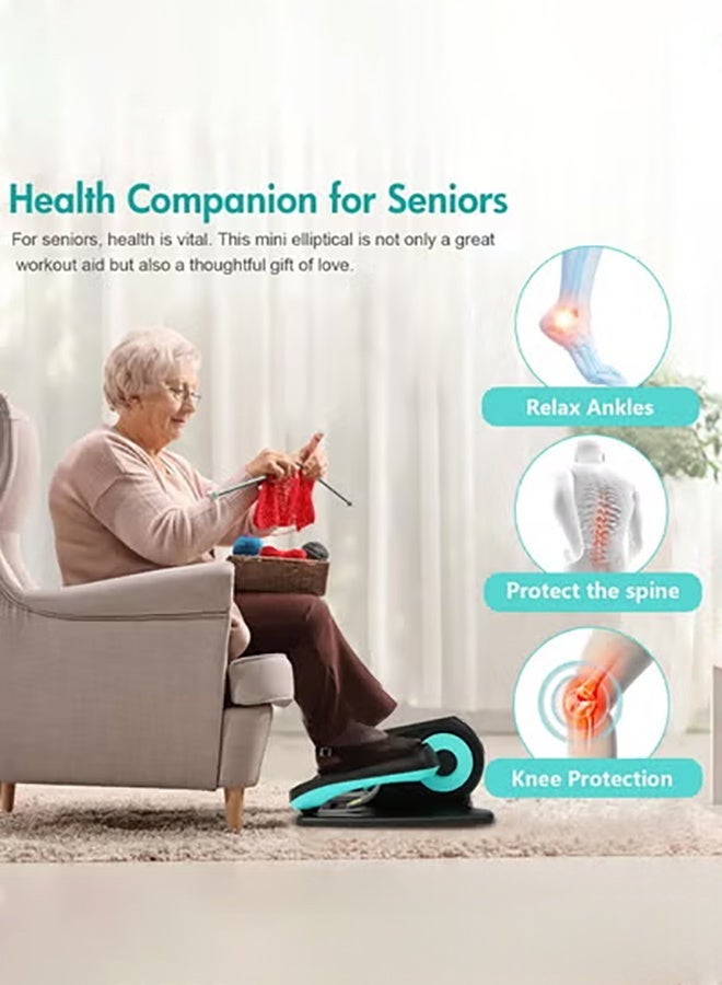 WALALLA Under-Desk Elliptical Machine, Seated Electric Pedal Exerciser with LED Display, 3 Auto Modes and 12 Manual Speed Levels, Suitable for Seniors and Adults, black blue - Image 5