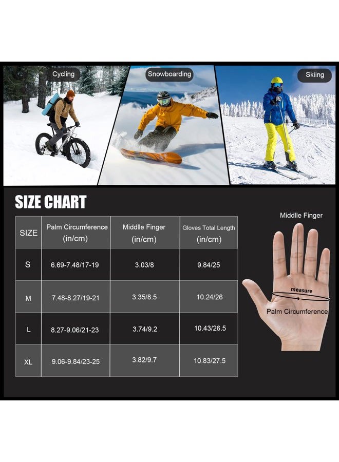 Bototack Winter Waterproof Ski Gloves Men Women, Windproof Thermal Touch Screen Snow Gloves, Warm Cold Weather Snowboard for Skiing Hiking Cycling Driving (Black, Medium) - Image 2