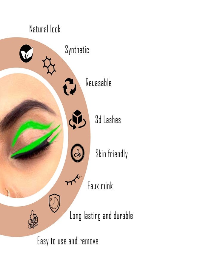 Bobi False Eyelash, Eye Makeup Lash 3D Volume Natural Vivid Fake Lashes 10 mm Soft, Comfortable, Non-irritating, Lightweight, Synthetic Hair, Reusable Lashes For Women (A2)- 8 Pair - Image 3