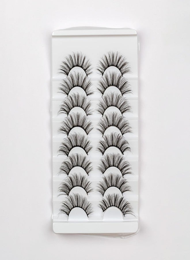 Bobi False Eyelash, Eye Makeup Lash 3D Volume Natural Vivid Fake Lashes 10 mm Soft, Comfortable, Non-irritating, Lightweight, Synthetic Hair, Reusable Lashes For Women (A2)- 8 Pair - Image 2