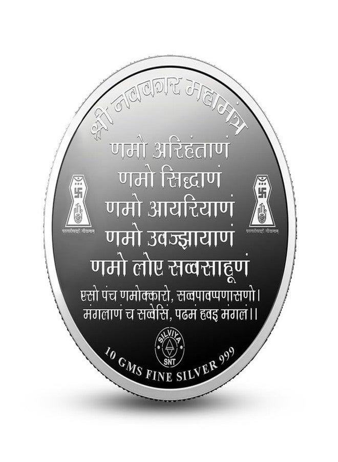 Silviya BIS Hallmarked Mahavir Swami Ji 999 Pure Silver Coin (10 Gram) Round Shape: Jainism Gift - Mahavir Jayanti - Ahimsa Principle - Diwali - Religious Coin - Image 3