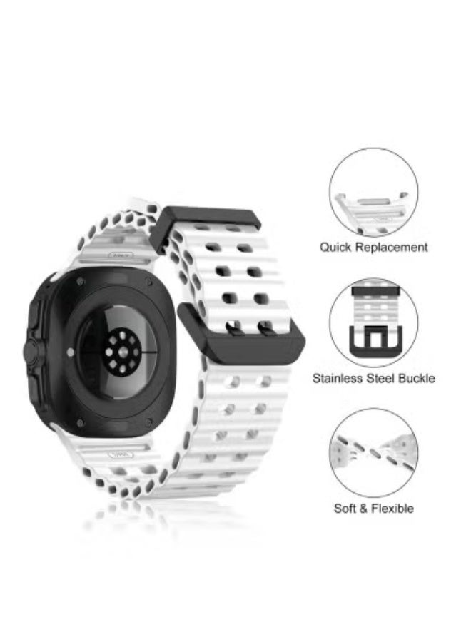 JAJEEK Samsung Galaxy Watch 7 Ultra Replacement Strap 47mm – Soft Silicone Adjustable Sport Band for Men & Women – Sweatproof, Waterproof, Durable, Comfortable Wrist Strap – Quick Release Bracelet Compatible with Samsung Galaxy Watch 7 Ultra Smartwatch - Image 4