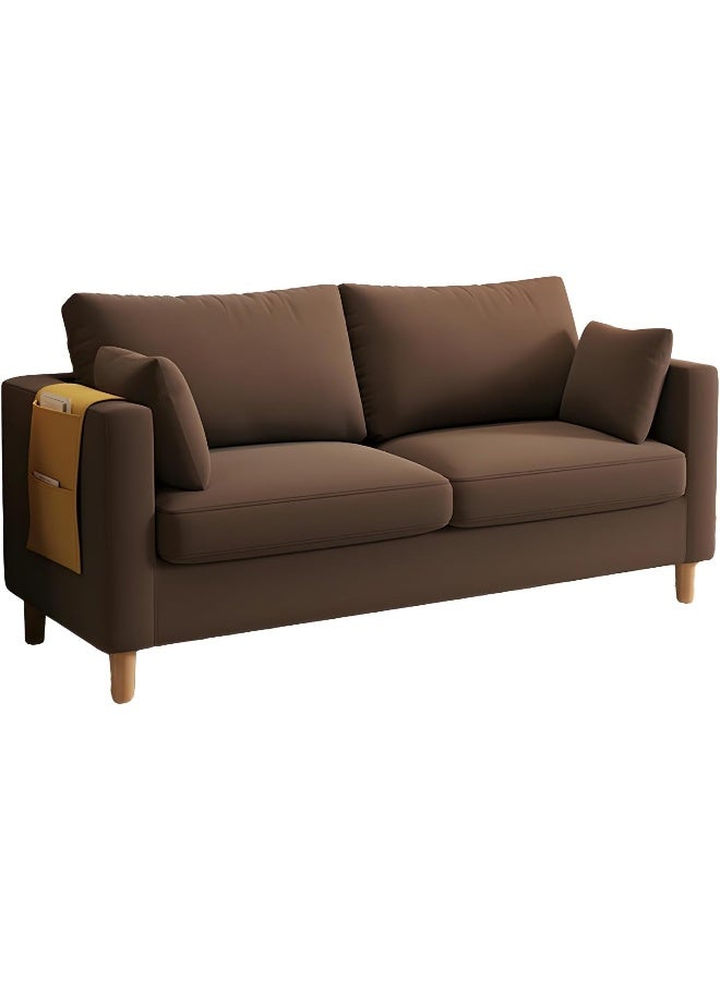 Zayn comforts Modern Simple Style Solid Color Beige Standard Sofa With Pillow Back And Storage And Square Arm And Slipcover