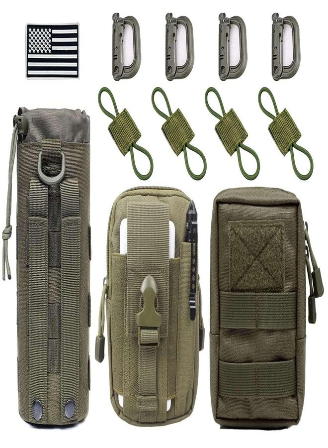 LUYEJKO 3 Pack Molle Pouches,Utility Tactical Pouches and Tactical Bag Attachments (Green) - Image 1