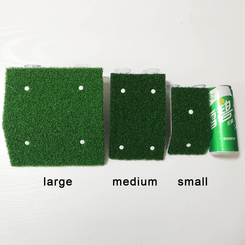 DoubleWood Lawn Turtle Basking Platform Turtle Resting Basking Platform, Simulation Grass Turtle Ramp for Turtle Tank, for Small Reptile Frog Terrapin (Large) - Image 3