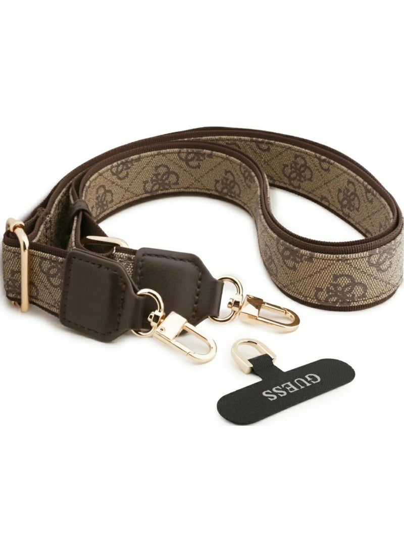 جس جراب Guess 4G Triangle Logo & Big Strap Metal Buttons MagSafe لهاتف iPhone 17 Pro Max بني - Image 2