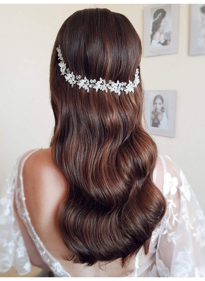 SWEETV Silver Rhinestone Wedding Headband Tiara Crystal Headpiece Bridal Hair Accessories For Bride Women  - Image 4