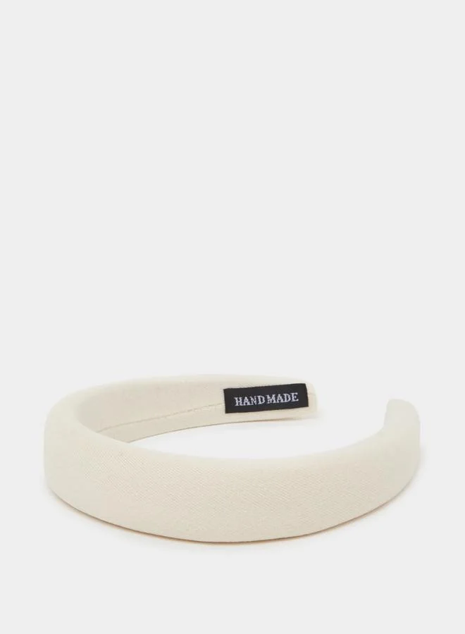 ستايلي Teen Girls Off White Solid Padded Headband