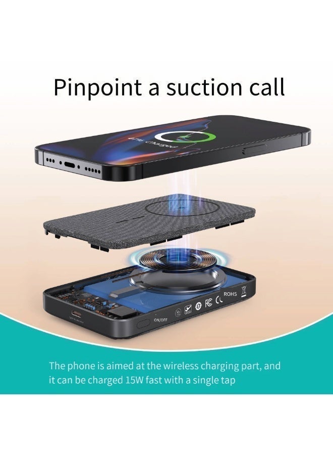 AVOO MagGo Ultra-Slim Magnetic Wireless Power Bank 10000mAh Fast Charging PD with Built-in Stand – Portable Charger for iPhone, Samsung & Android – Travel Power Bank for Daily Use - Image 3