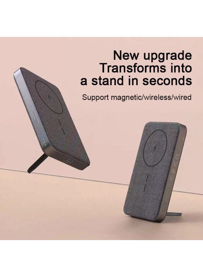 AVOO MagGo Ultra-Slim Magnetic Wireless Power Bank 10000mAh Fast Charging PD with Built-in Stand – Portable Charger for iPhone, Samsung & Android – Travel Power Bank for Daily Use - Image 4