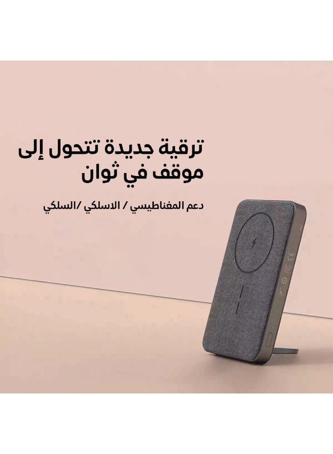 AVOO MagGo Ultra-Slim Magnetic Wireless Power Bank 10000mAh Fast Charging PD with Built-in Stand – Portable Charger for iPhone, Samsung & Android – Travel Power Bank for Daily Use - Image 1