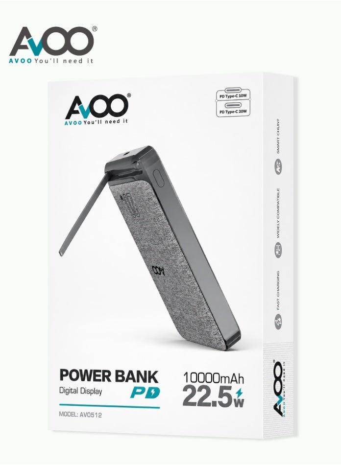 أفو باور بنك مغناطيسي لاسلكي MagGo فائق النحافة 10000mAh شحن سريع PD مع حامل مدمج – شاحن متنقل للآيفون وسامسونج وأندرويد – بطارية متنقلة للرحلات والاستخدام اليومي - Image 2
