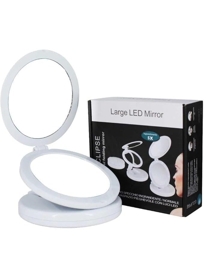 2-in-1 LED Makeup Mirror – Dual-Sided Magnifying Mirror with Adjustable Light, Battery & USB Powered, Ideal for Makeup and Skincare - Image 1