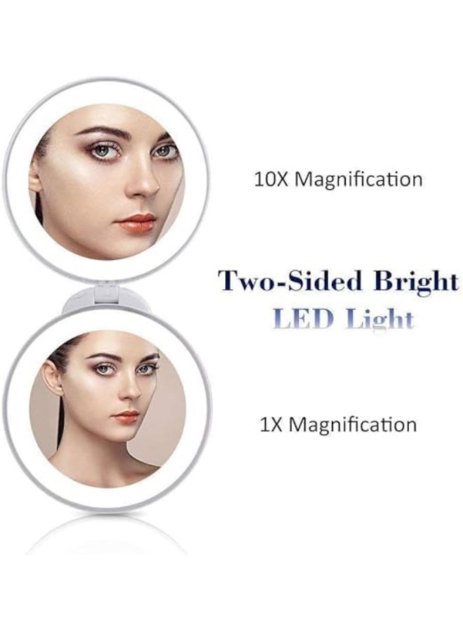 2-in-1 LED Makeup Mirror – Dual-Sided Magnifying Mirror with Adjustable Light, Battery & USB Powered, Ideal for Makeup and Skincare - Image 2
