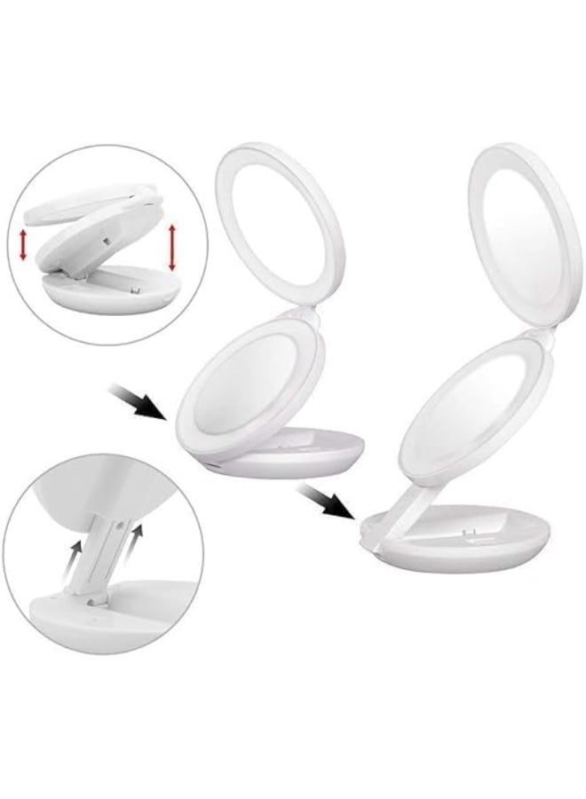 2-in-1 LED Makeup Mirror – Dual-Sided Magnifying Mirror with Adjustable Light, Battery & USB Powered, Ideal for Makeup and Skincare - Image 4