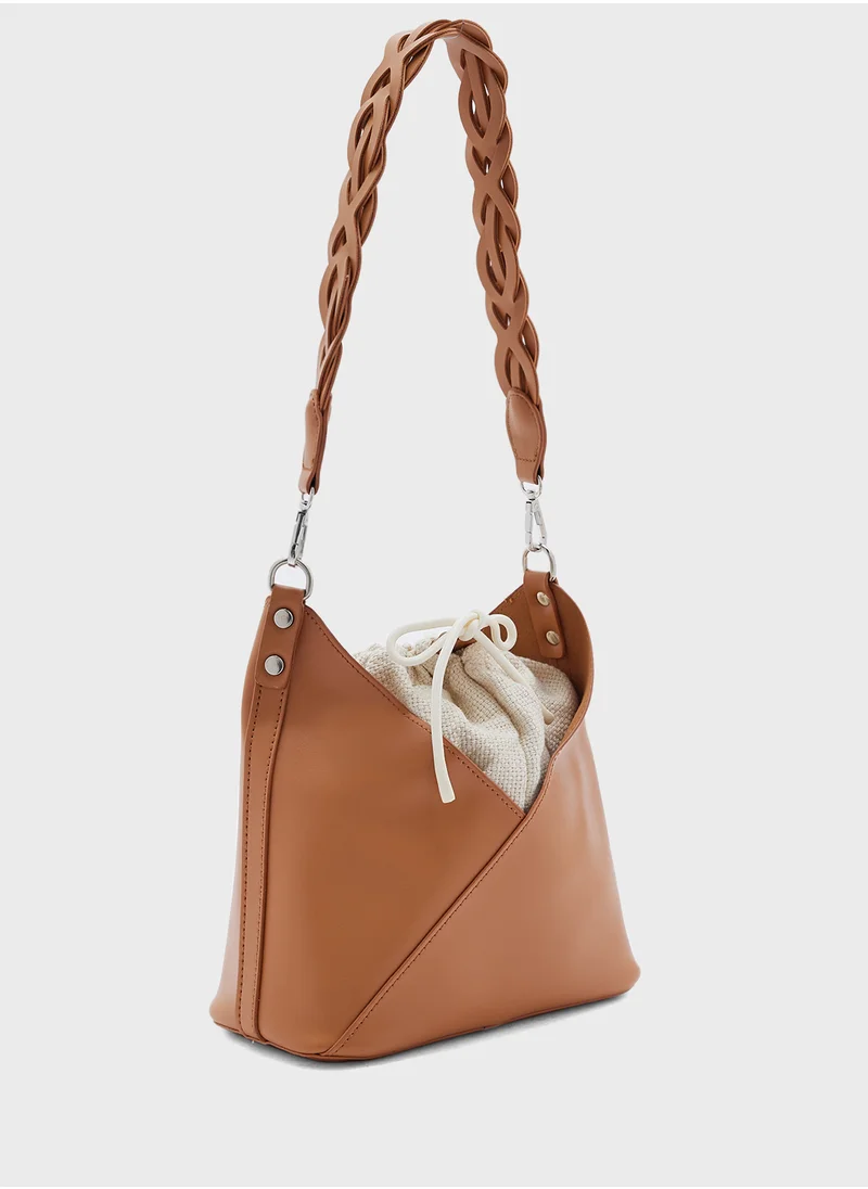 ELLA Drawstring Detail Shoulder Bag