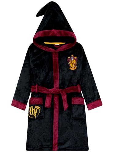 Harry Potter Robe | Gryffindor Kids Bathrobes | Hogwarts Fleece Robe Size 6 Black - Image 1