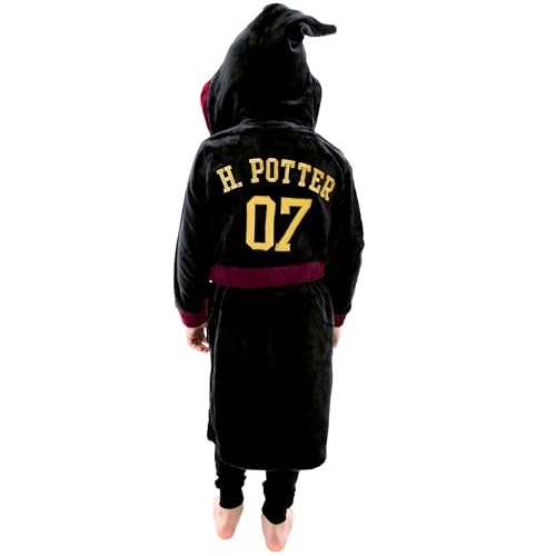 Harry Potter Robe | Gryffindor Kids Bathrobes | Hogwarts Fleece Robe Size 6 Black - Image 4