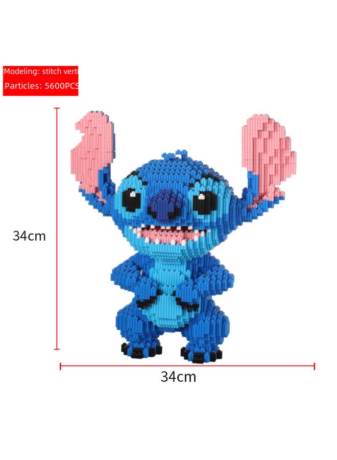 86 Series Building Blocks Toy Series Building Blocks Small Particle Building Blocks Micro Particle Building Blocks-Color:Stitch Pink 8605 - Image 5