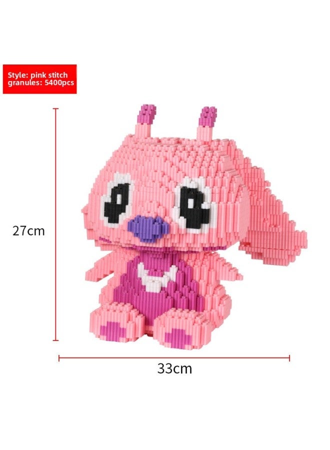 86 Series Building Blocks Toy Series Building Blocks Small Particle Building Blocks Micro Particle Building Blocks-Color:Stitch Pink 8605 - Image 1