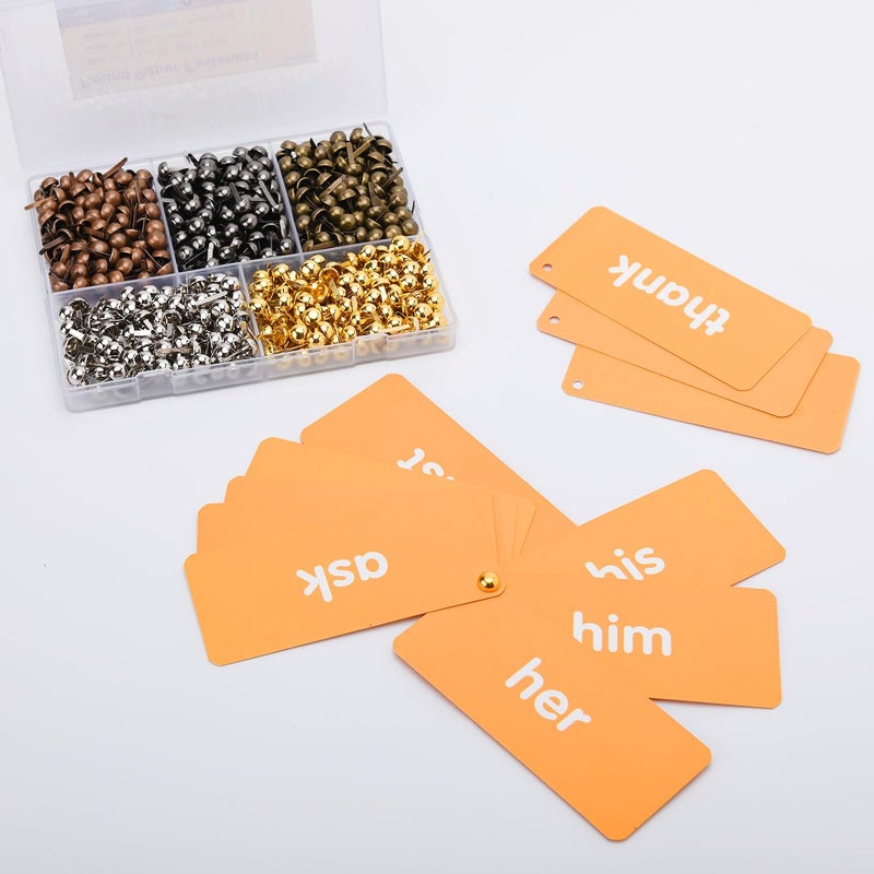 Homdire Brads for Paper Crafts, 500pcs Multicolor Metal Paper Fasteners, 8x17mm Fasteners for Crafts, Paper Brads, Round Head Fasteners, Split Pin - Image 5