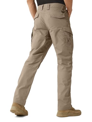 FREE SOLDIER Mens Tactical Pants Water Resistant Ripstop Cargo Work Lightweight EDC Hiking Pants with Multi PocketsBrown34Wx32L - Image 3