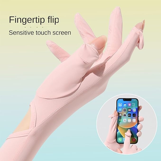 Zebroc 2 PCS Hand Gloves Sleeve for UV Sun Protection, Anti-UV Breathable Sunscreen Driving Glove Cooling Arm Full Finger Sleeves Brace, Car Driving Long Glove Arm Sleeve - Image 3