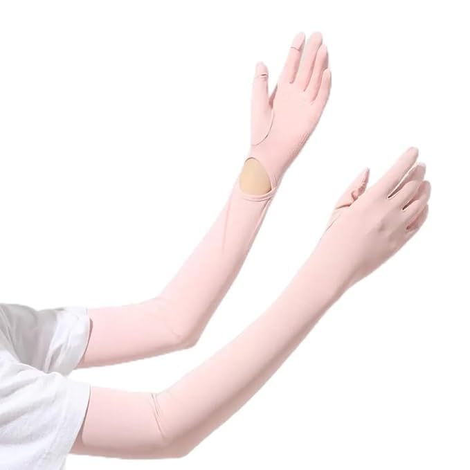 Zebroc 2 PCS Hand Gloves Sleeve for UV Sun Protection, Anti-UV Breathable Sunscreen Driving Glove Cooling Arm Full Finger Sleeves Brace, Car Driving Long Glove Arm Sleeve - Image 1