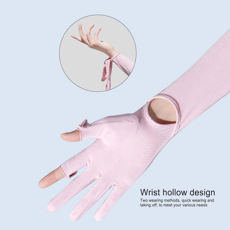 Zebroc 2 PCS Hand Gloves Sleeve for UV Sun Protection, Anti-UV Breathable Sunscreen Driving Glove Cooling Arm Full Finger Sleeves Brace, Car Driving Long Glove Arm Sleeve - Image 5