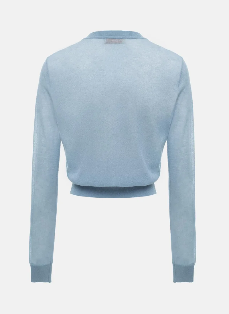 Lichi Straight cardigan in semi-transparent jersey