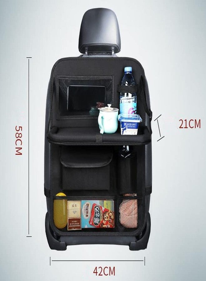 Tumecos 2 Pack Car Seat Back Organizer and Storage with Touch Screen Tablet Holder, Kick Mats, Back Seat Protector (black&red) - Image 2