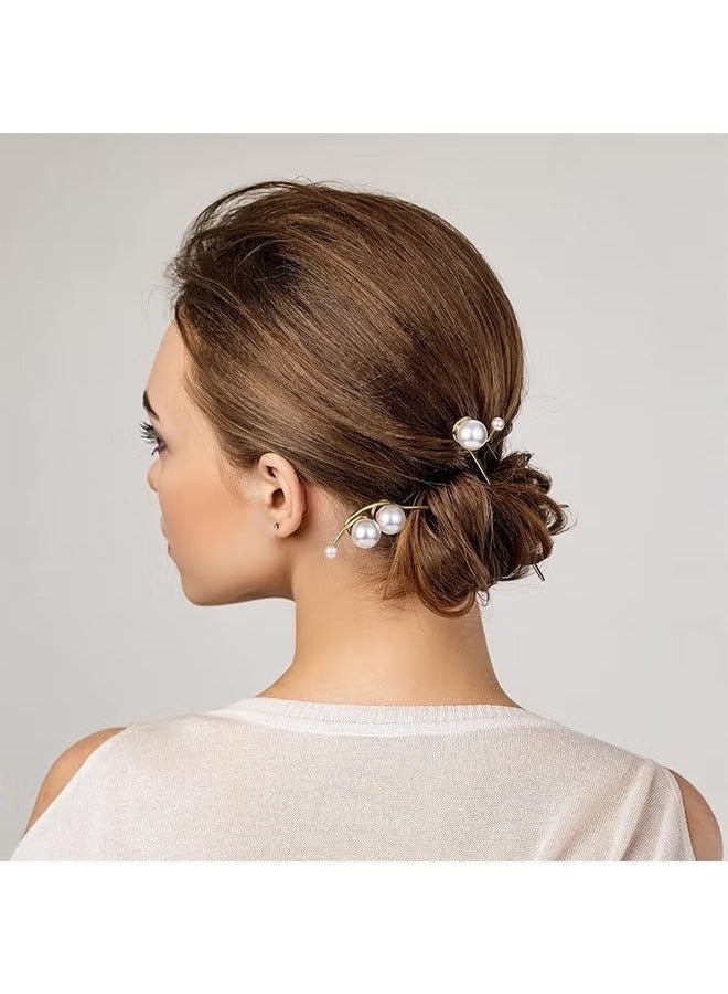 3 Pcs Pearl Hair Styling Pins, Crystal Metal Updo Head Piece, Vintage Diamond Hair Stick Accessories - Image 4