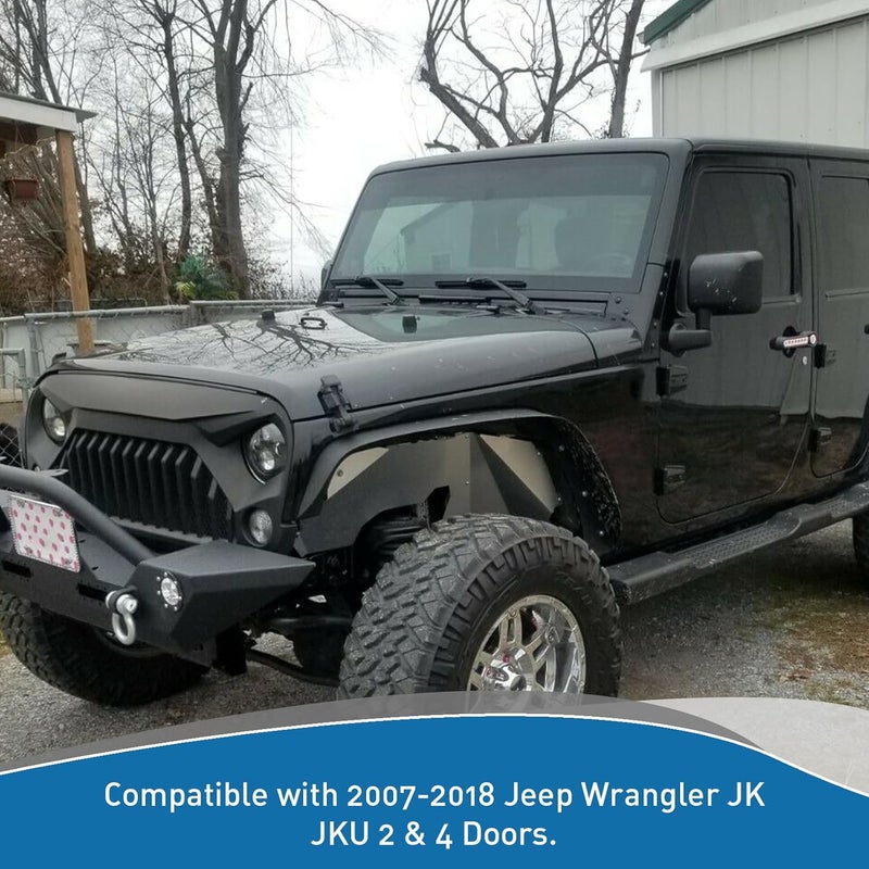 ECOTRIC Front Inner Fender Liners for 2007-2018 Jeep Wrangler JK & JKU Unlimited - Image 2