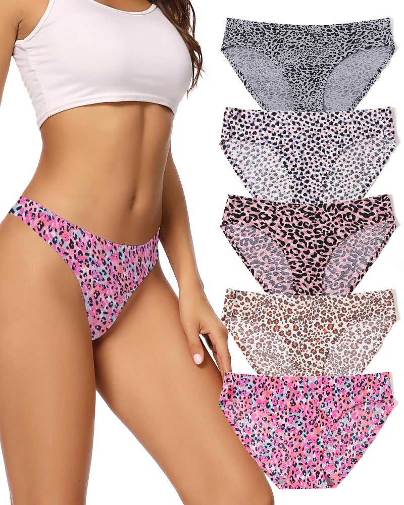 voenxe Women Bikini Underwear,Seamless Breathable Ladies Panties,No Show Comfortable Briefs Undies for Women,Hipster,5-Pack - Image 1