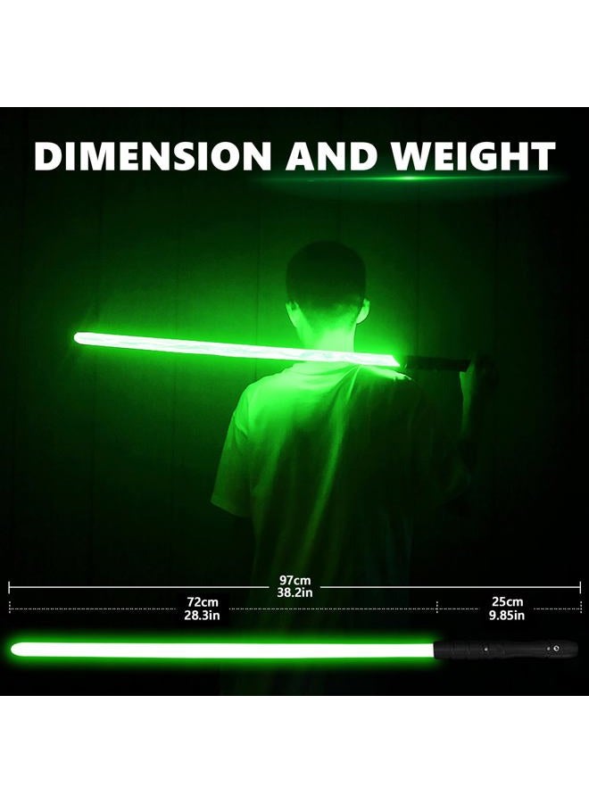 YDDSABER Lightsaber Black hilt Series,Jedi Sith Classic Led Light Saber Aluminum Hilt,Smooth Swing,Blaster,Locking Types,Support Realistic Dueling Battle(38.2inch-Green) - Image 2