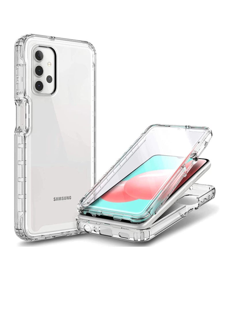 SYOSI Case for Samsung Galaxy A32 5G with Built-In Screen Protector Full-Body Protective Shockproof Rugged Bumper Cover Impact Resist Durable Phone Clear Glitter  - Image 1