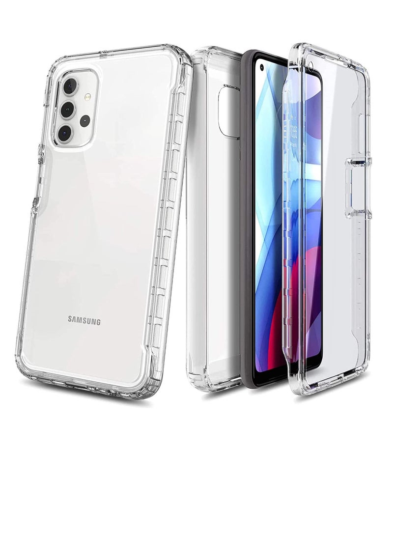 SYOSI Case for Samsung Galaxy A32 5G with Built-In Screen Protector Full-Body Protective Shockproof Rugged Bumper Cover Impact Resist Durable Phone Clear Glitter  - Image 5