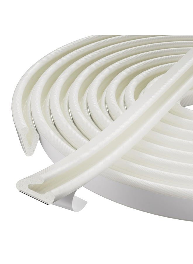 MUSRCYIO 19.7 Ft V-Shape Weather Stripping Door Seal Strip,Self Adhesive Foam Door Insulation Weatherstripping for Doors Frame/Window Seal,Door Soundproof Gap Filler Sealing Strip Window Draft Stopper,White - Image 1
