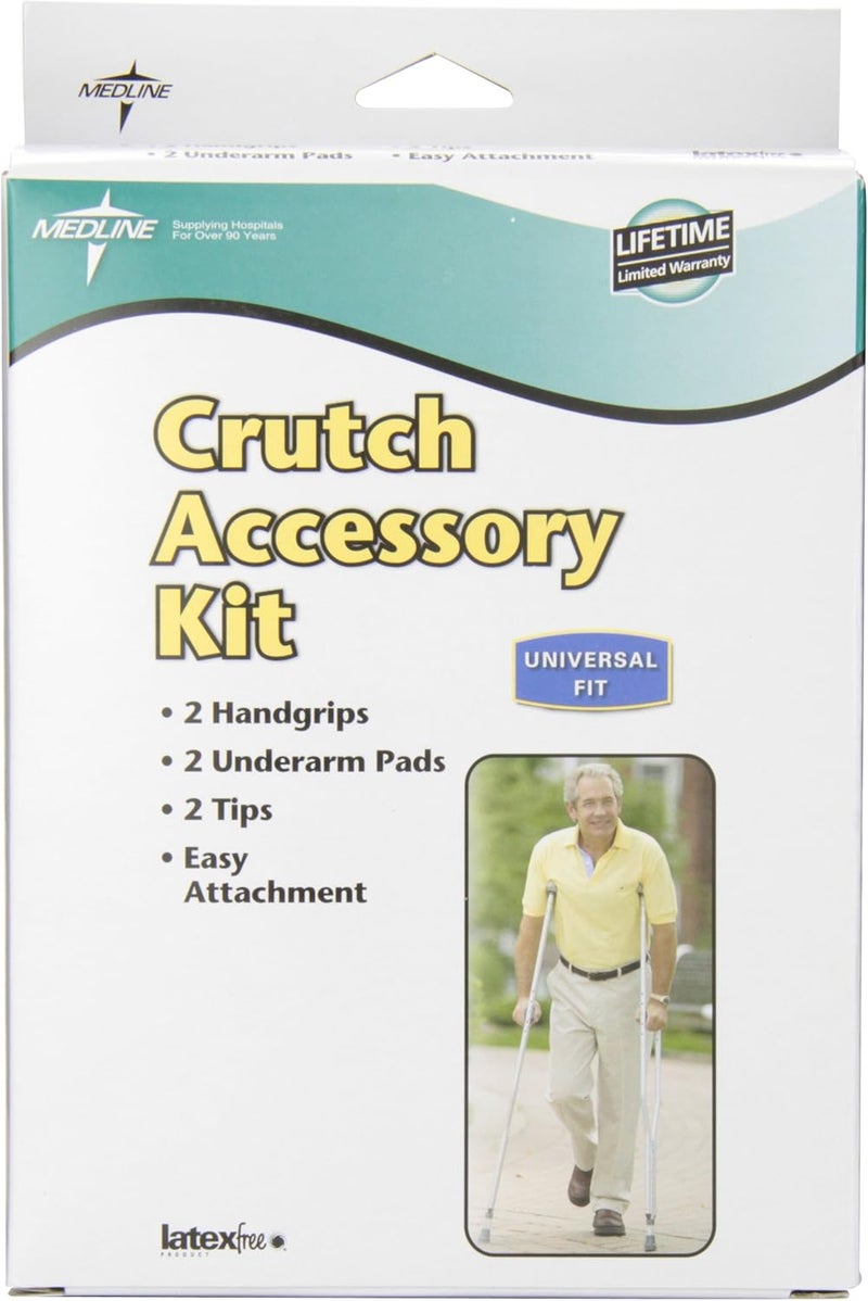 Medline Crutch Replacement Part Kit - Gray Accessories for Standard Aluminum Crutches - Image 2