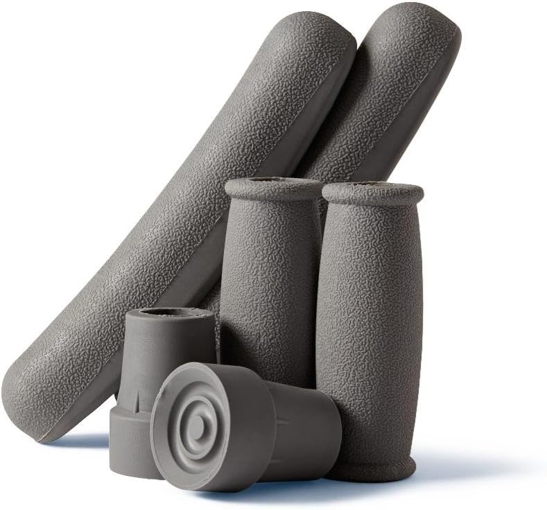 Medline Crutch Replacement Part Kit - Gray Accessories for Standard Aluminum Crutches - Image 1