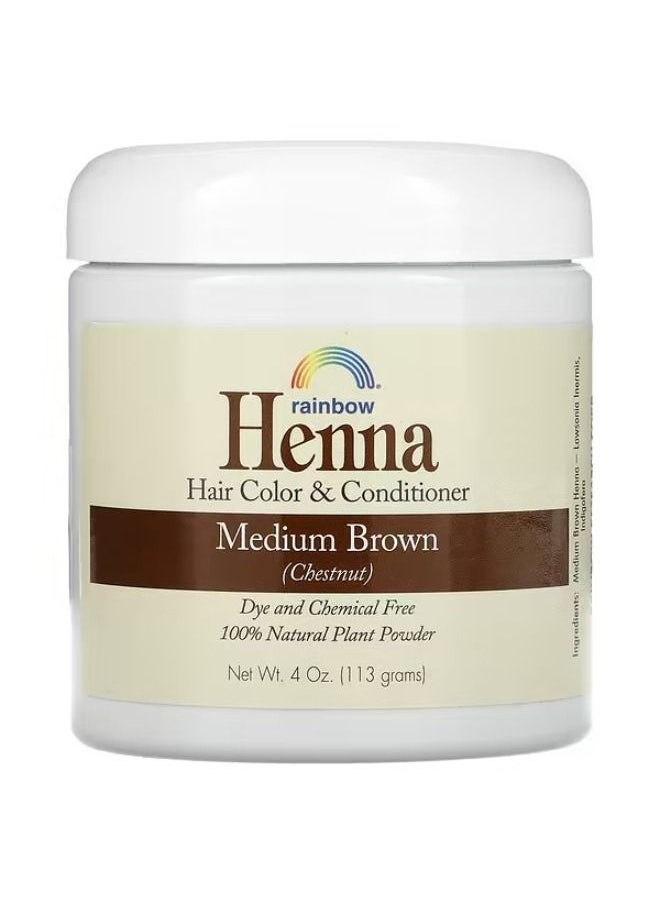 Rainbow Research Rainbow Research, Henna, Hair Color and Conditioner, Medium Brown (Chestnut), 4 oz (113 g) 