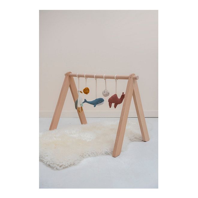 Trixie Wooden Activity Arch for Infants 6M+, Organic Cotton Hand-Eye Coordination Toy L45xW64cm - Image 2