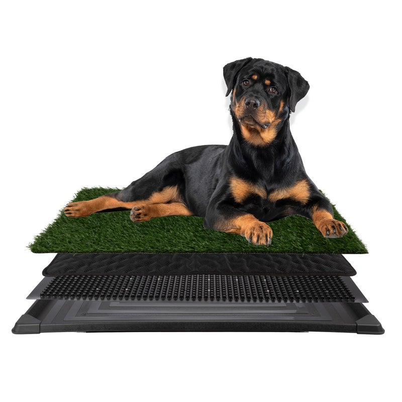 Artificial Grass Puppy Pee Pad for Dogs and Small Pets - 41X27 Inch, Reusable 4-Layer Turf Pads for Dogs with Tray - Indoor and Outdoor Fake Grass Potty Pet Supplies by PETMAKER