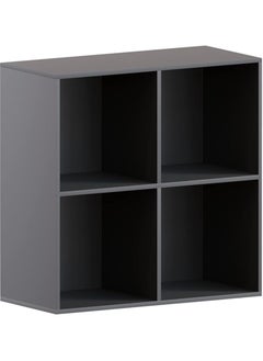 MODERN HOME 4-Cube Black Bookcase – Sleek Storage Organizer for Living Room & Home Office.  - Image 1